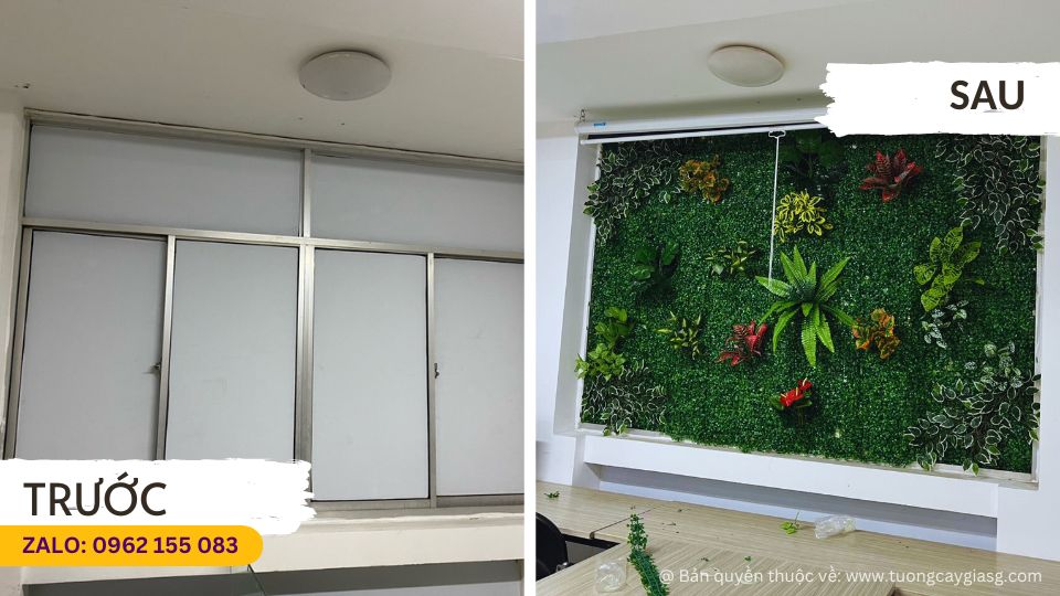Thi công tường cây giả ở Quận 7